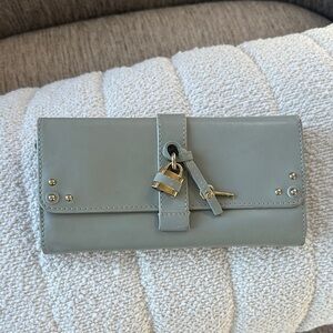 Chloe long wallet Paddingon leather Authentic Elegant Gray Women's Wallet